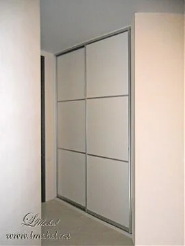 Двери-купе для встроенного шкафа «Глейс» в цвете ваниль