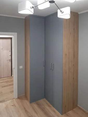 Распашной шкаф в стиле минимализм цвета Белый / Белый глянец (6 дверей)